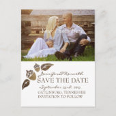 Carte Postale Faire-part Fall Acorns et Mariage Feuille (Devant)