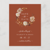 Carte Postale Faire-part Fall Terracotta Wreath Wedding Save the Dates (Devant)