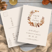 Carte Postale Faire-part Fall Terracotta Wreath Wedding Save the Dates