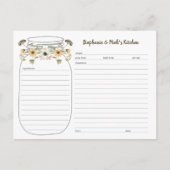 Carte Postale Faire-part Fall Wildflower Bouquet Mason Jar Recipe Cards (Devant)