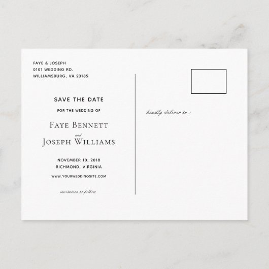 Carte Postale Faire-part Falling Gold Ginkgo Feuilles Enregistrer la date c (Dos)
