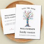 Carte Postale Faire-part Family Reunion Family Family Tree Enregistrer La D<br><div class="desc">Cet hôtel familial simple et élégant Save The Date est décoré d'un arbre généalogique en mosaïque colorée. Facile à personnaliser. Utilisez l'outil de conception pour modifier la taille, le style ou la couleur du texte. Parce que nous créons notre oeuvre, vous ne trouverez pas cette image exacte d'autres designers. Mosaïque...</div>