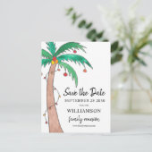 Carte Postale Faire-part  Family Reunion Palm Tree Enregistrer la date Cart (Debout devant)