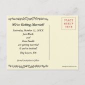 Carte Postale Faire-part Fancy Black Toy Poodles Mariage Enregistrer la dat (Dos)