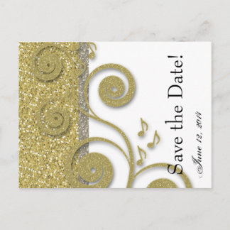 Carte Postale Faire-part Fancy Silver Gold Enregistrer la date