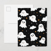 Carte Postale Faire-part Fantôme de Halloween Mignon Ciel Nuageux Étoilé Ef (Devant / Derrière)