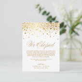 Carte Postale Faire-part Faux Confetti en Feuille d'Or Blanc Mariage Mariag (Debout devant)