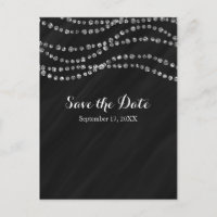 Faux Diamant Noir & Argent Brillance Enregistrer L