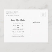 Carte Postale Faire-part Faux Gold Modern Simple Script Enregistrer La Date (Dos)