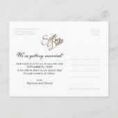 Carte Postale Faire-part Faux Gold Parties scintillant Enregistrer la date  (Dos)