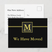Carte Postale Faire-part Faux or et noir Annonce de déménagement personnali (Devant / Derrière)