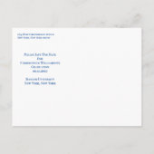 Carte Postale Faire-part Faux Or Moderne Bleu Sauvegarder La Date Toile De (Dos)