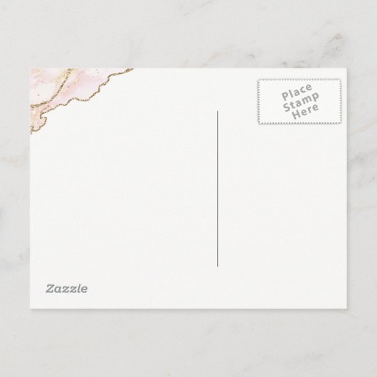 Carte Postale Faire-part FAUX parties scintillant marbre merci (Dos)