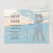 Carte Postale Faire-part Faux Vellum Photo Wedding Save our Date (Dos)