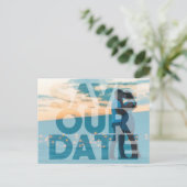 Carte Postale Faire-part Faux Vellum Photo Wedding Save our Date (Debout devant)