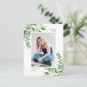 Carte Postale Faire-part Féconde de diplômé photo simple de verdure d'eucal (Debout devant)