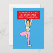 Carte Postale Faire-part Félicitations au diplômé de l'école de yoga. (Devant / Derrière)
