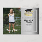 Carte Postale Faire-part Félicitations Diplôme d'études supérieures casquet (Devant)