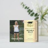 Carte Postale Faire-part Félicitations Diplômé Diplôme Chapeau de remise de (Debout devant)