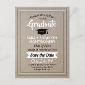 Carte Postale Faire-part Félicitations Grad Faux Kraft Papier Enregistrer l (Devant)