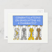 Carte Postale Faire-part Félicitations pour votre diplôme de pharmacien (Devant / Derrière)