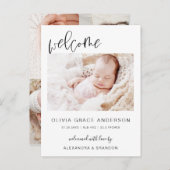 Carte Postale Faire-part Félicitations simples pour bébé Collage photo élég (Devant / Derrière)