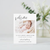 Carte Postale Faire-part Félicitations simples pour bébé Collage photo élég (Debout devant)