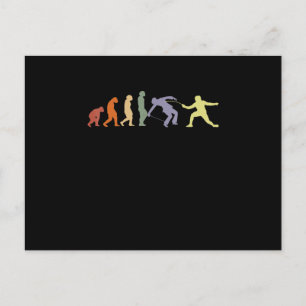 Carte Postale Faire-part Fencing Game jeu fencer sport Evolution Vintage