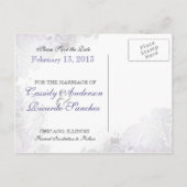 Carte Postale Faire-part Feng Shui fleurit dans les tons violet et argenté (Dos)