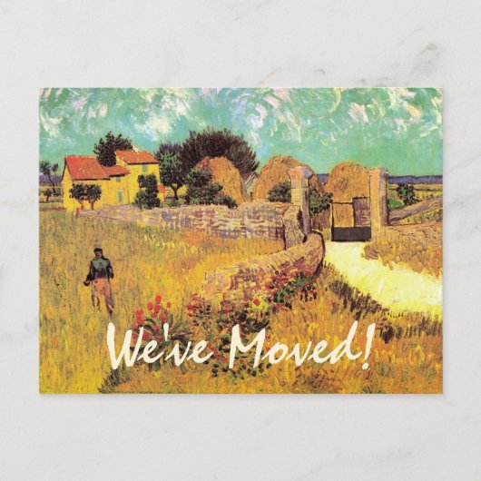 Carte Postale Faire-part Ferme de Van Gogh en Provence, Changement d'adress (Devant)