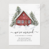 Carte Postale Faire-part Ferme Rouge Rustique Changement d'Adresse (Devant)