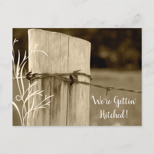 Carte Postale Faire-part Ferme rurale clôture après mariage ferme Enregistr (Devant)