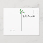 Carte Postale Faire-part Festive Holly New Address Moving  (Dos)