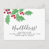Carte Postale Faire-part Festive Holly New Address Moving  (Devant)