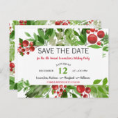 Carte Postale Faire-part Festive Rouge Noël Fête Enregistrer la date (Devant / Derrière)