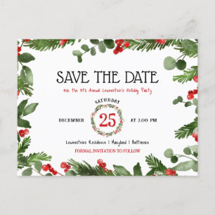 Carte Postale Faire-part Fête annuelle de Noël, Sauvegarder la date