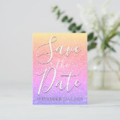 Carte Postale Faire-part Fête d'anniversaire arc-en-ciel paillettes étincel (Debout devant)