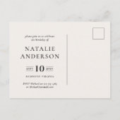 Carte Postale Faire-part Fête d'anniversaire automnale à feuillage rustique (Dos)