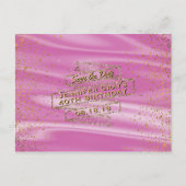 Carte Postale Faire-part Fête d'anniversaire de femme Glam Gold Rose Enregi (Devant)