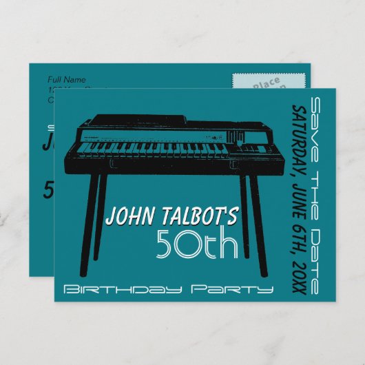 Carte Postale Faire-part Fête d'anniversaire des 50 ans de l'orgue ancien E (Devant / Derrière)