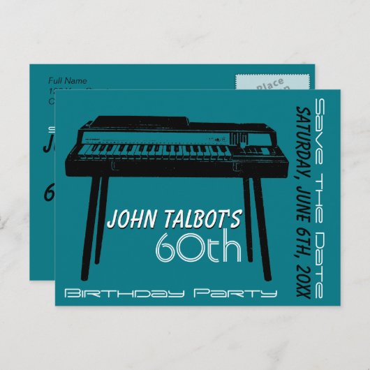 Carte Postale Faire-part Fête d'anniversaire des 60 ans de l'Orgue Ancien E (Devant / Derrière)