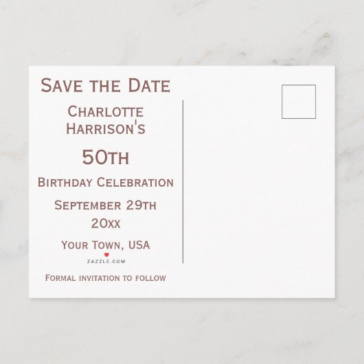 Carte Postale Faire-part Fête d'anniversaire Glitzy Rose Gold & Diamond Gem (Dos)