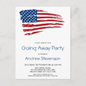 Carte Postale Faire-part Fête de départ militaire drapeau américain rouge b (Devant)