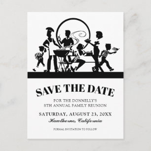 Carte Postale Faire-part Fête de famille BBQ Save the Date