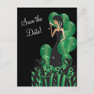 Carte Postale Faire-part Fête de Fille Divinement Chic Sauvegarder la Dat