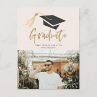 Fête de fin d'études avec photo en feuille d'or Ca