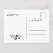 Carte Postale Faire-part Fête de graduation d'Eucalyptus simple et élégant  (Dos)