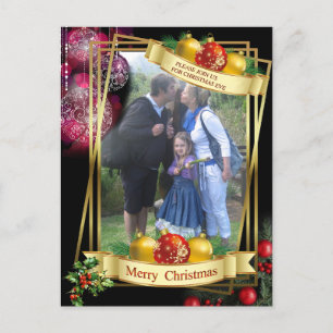 Carte Postale Faire-part fête de la veille de Noël