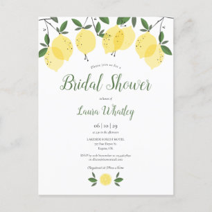 Carte Postale Faire-part Fête de mariage aquarelle verdure Fleur d'agrumes