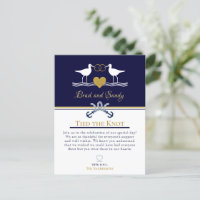 Fête de mariage Nautical Coastal Navy Blue Sandpip